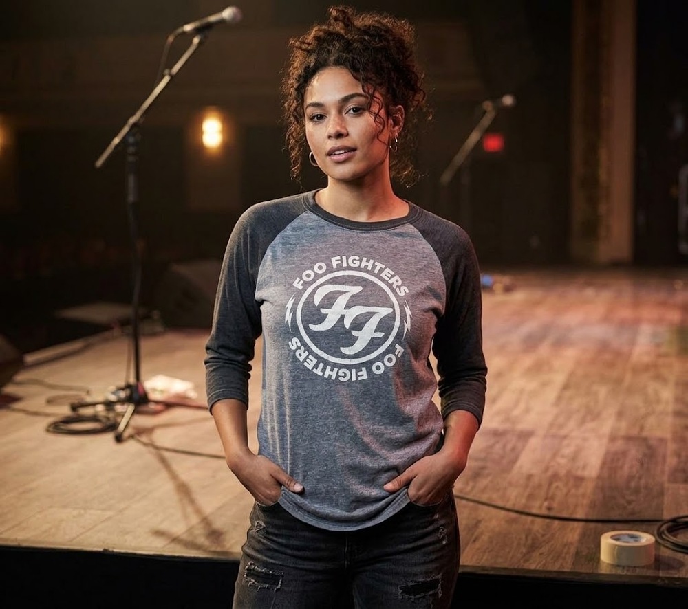 Foo Fighters Shirt Baseball Tee 2XL Raglan Style 3/4 Sleeve 2 Tone Heathered